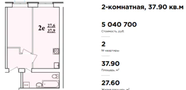 Евродвушка, п. Разумное, мкр. “Четыре сезона”, ул. Елисеева, д.8, 1 эт.
